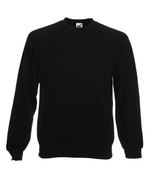 FELPA RAGLAN CLASSIC ( FRUIT OF THE LOOM ) nero